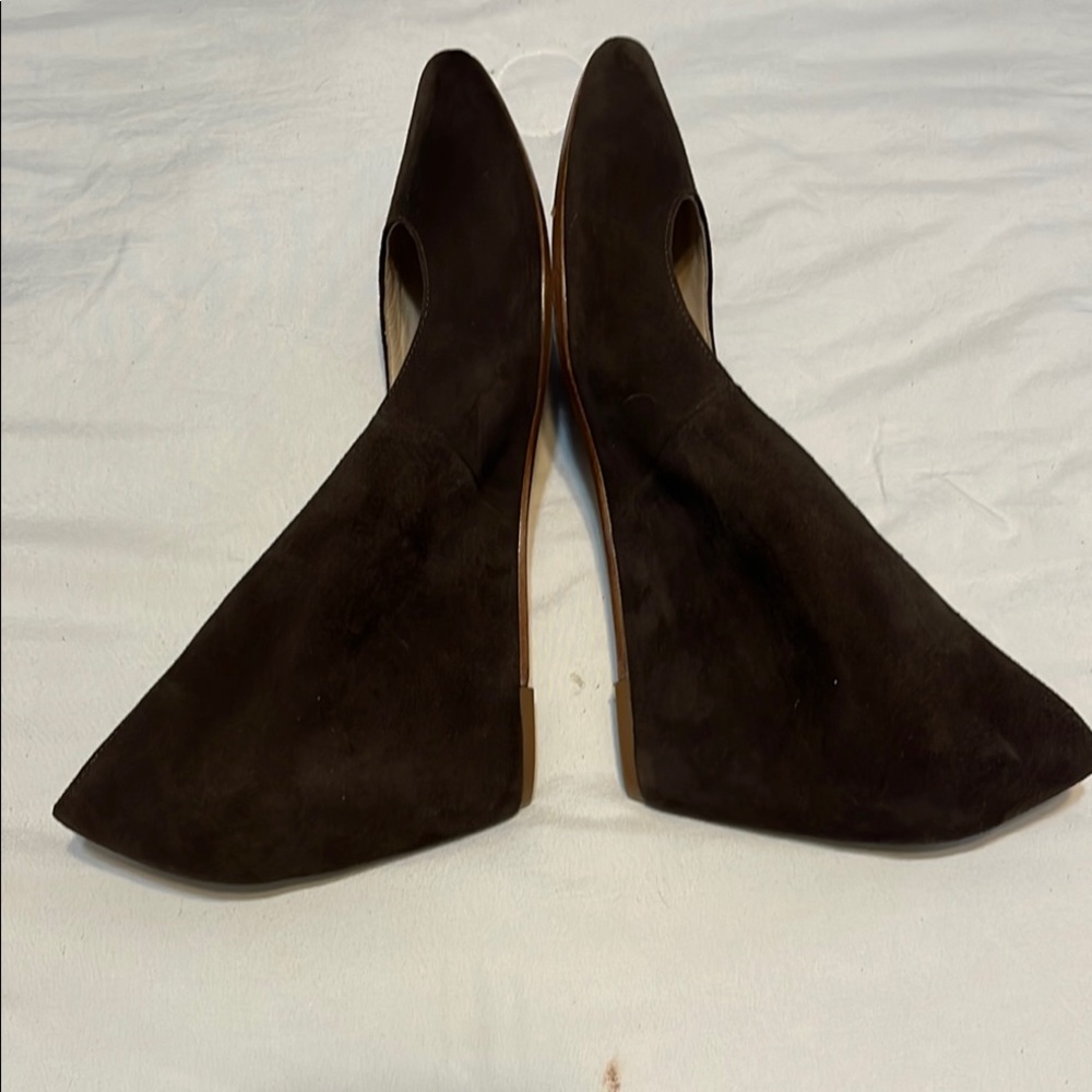 Michael Kors Brown Suede Heels with Rounded Toe